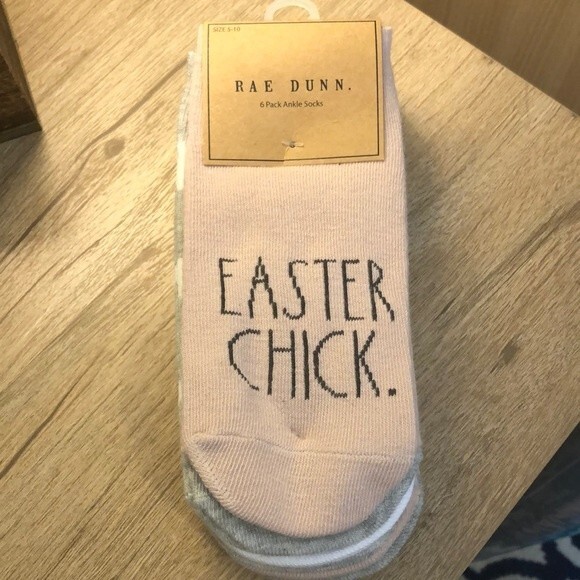 Rae dunn 6 pack ankle socks Easter - Picture 1 of 4